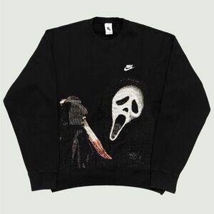 VENDETTA **RARE!**- CUSTOM SCREAM TAPESTRY RETRO NIKE REWORK CREWNECK